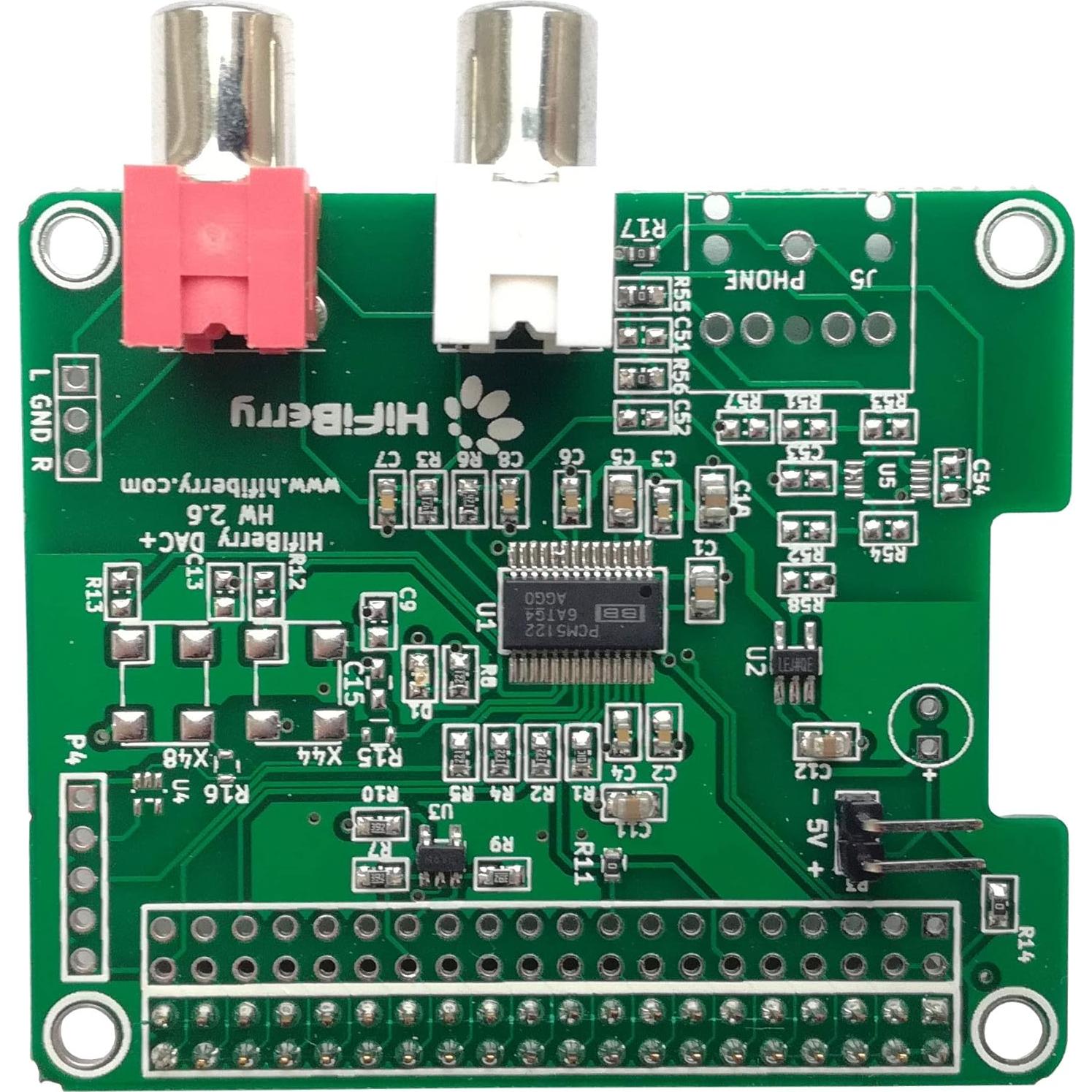 DAC+ HiFiBerry RCA para Raspberry Pi - 192kHz/24bit