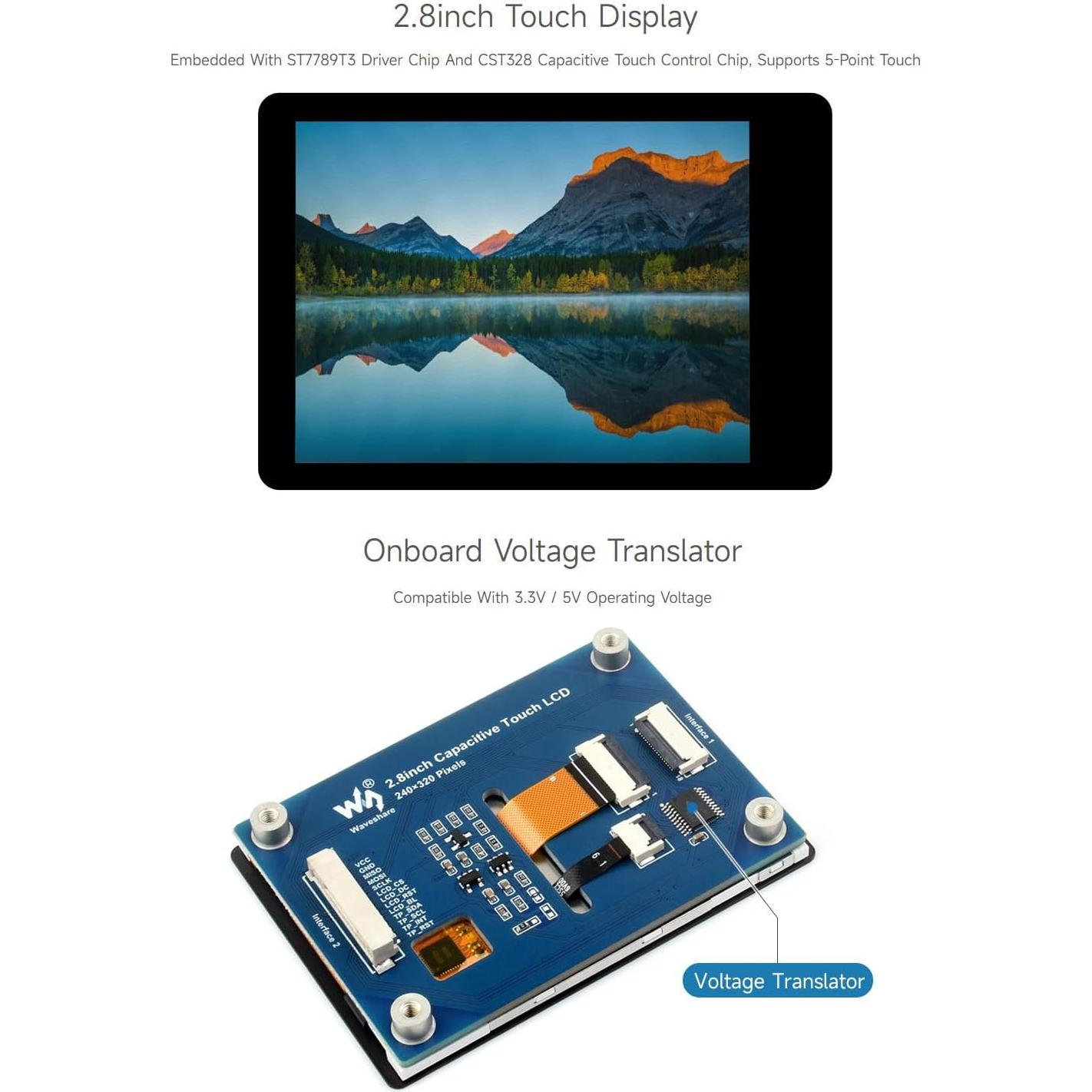 Módulo Pantalla LCD 2.8" Waveshare ST7789T3 240x320