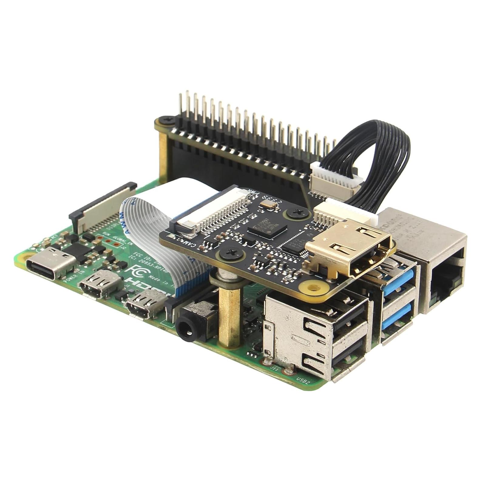 Módulo Geekworm X630 HDMI a CSI-2 + Placa de Audio I2S X1300-A2