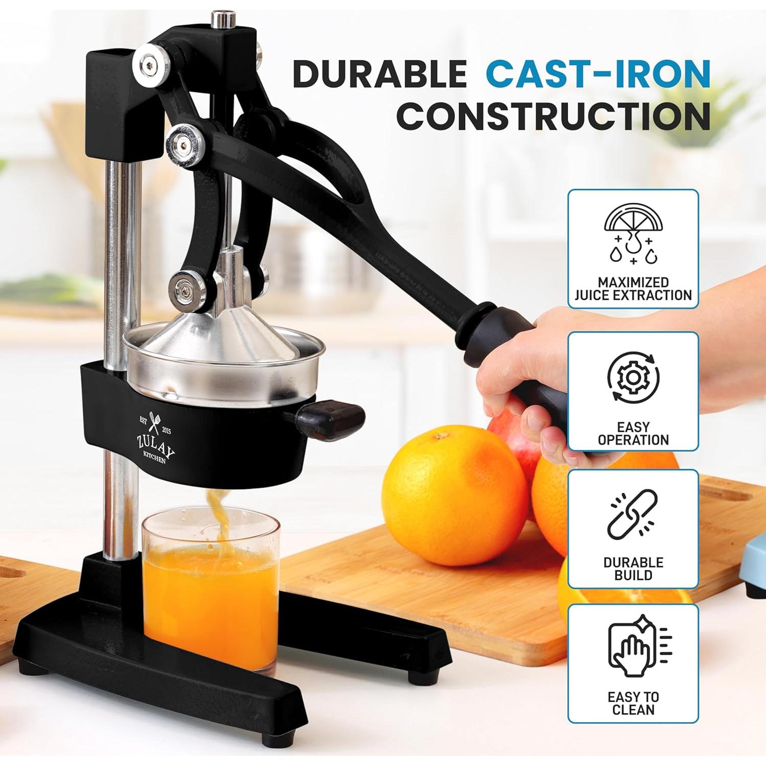 Exprimidor Manual Zulay Kitchen de Cítricos 12.7 cm Negro