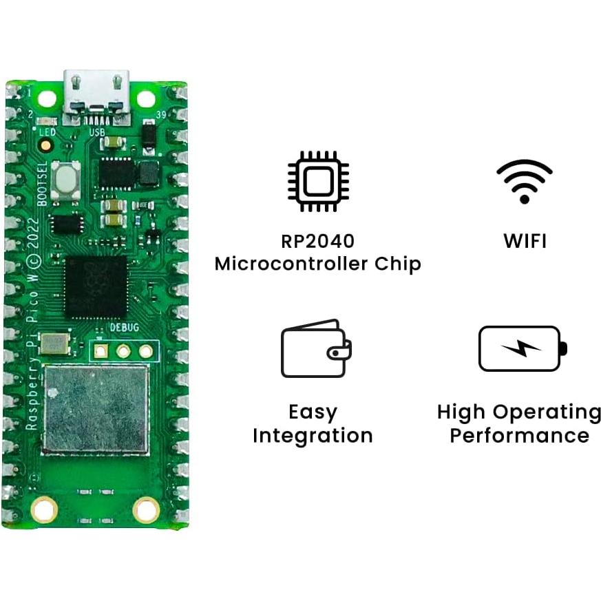 Raspberry Pi Pico W - Microcontrolador Inalámbrico 9g
