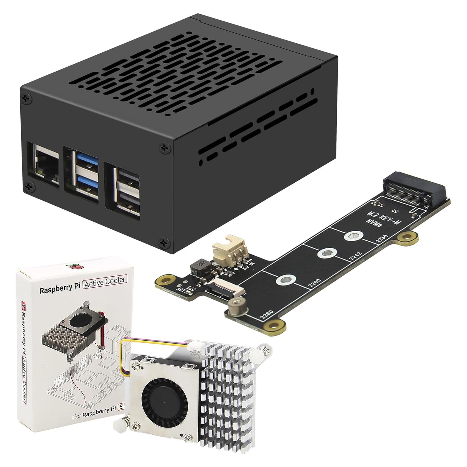 Placa PCIe M.2 NVMe SSD Geekworm X1001 + Caja Metálica P579