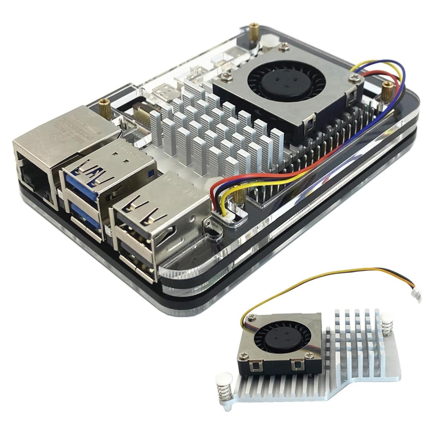 Caja Acrílica para Raspberry Pi 5 WEIYIXING con Enfriador Activo