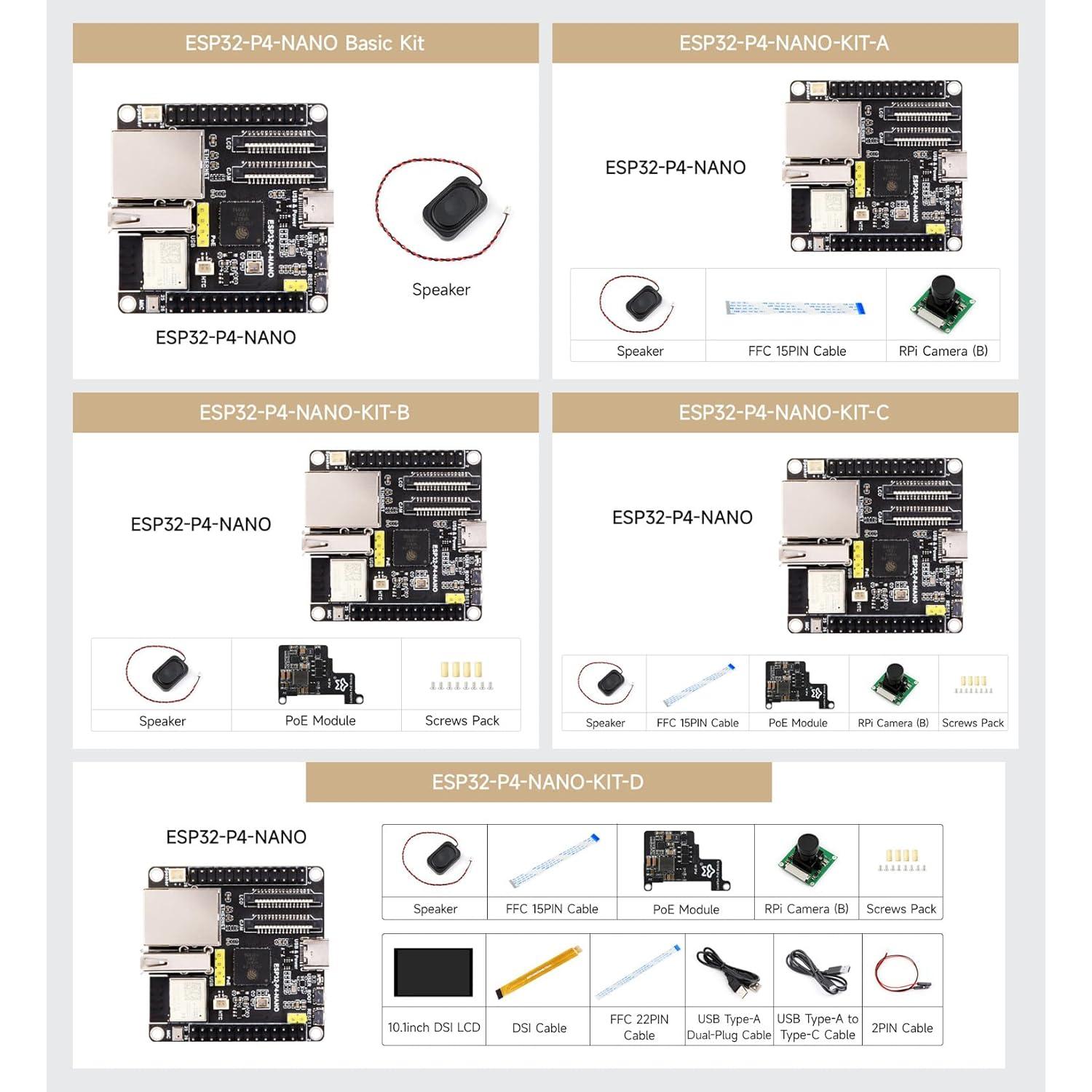 Placa de Desarrollo Waveshare ESP32-P4-NANO con Cámara RPi