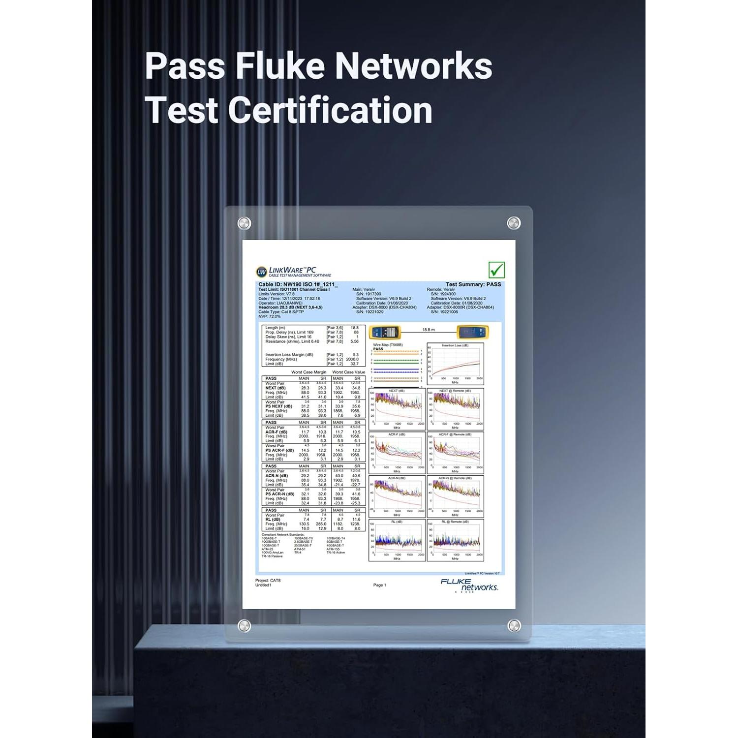 Cable Ethernet UGREEN Cat 8 4 pares 15m 40Gbps 2000MHz