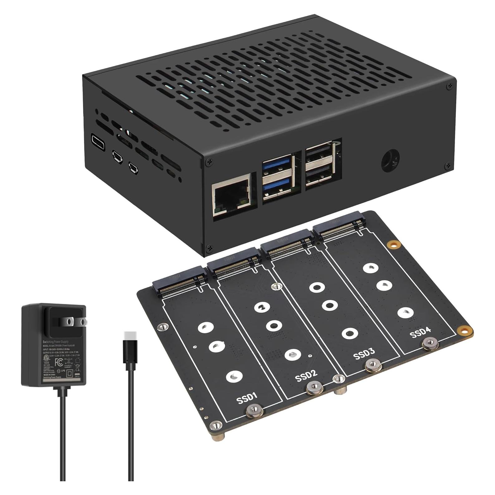 Geekworm X1011 PCIe a Cuádruple M.2 NVMe para Raspberry Pi 5