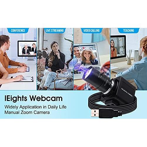 Cámara USB 8MP Varifocal 2.8-12mm Webcam para PC