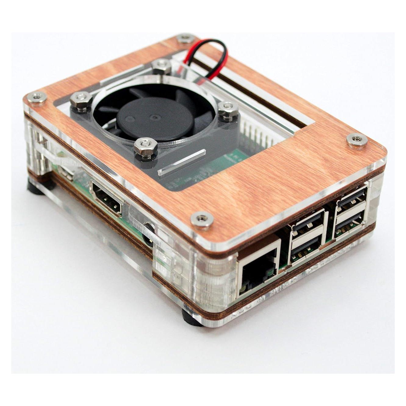 Funda Zebra Bagel C4Labs para Raspberry Pi 4B y 3B+ - Madera