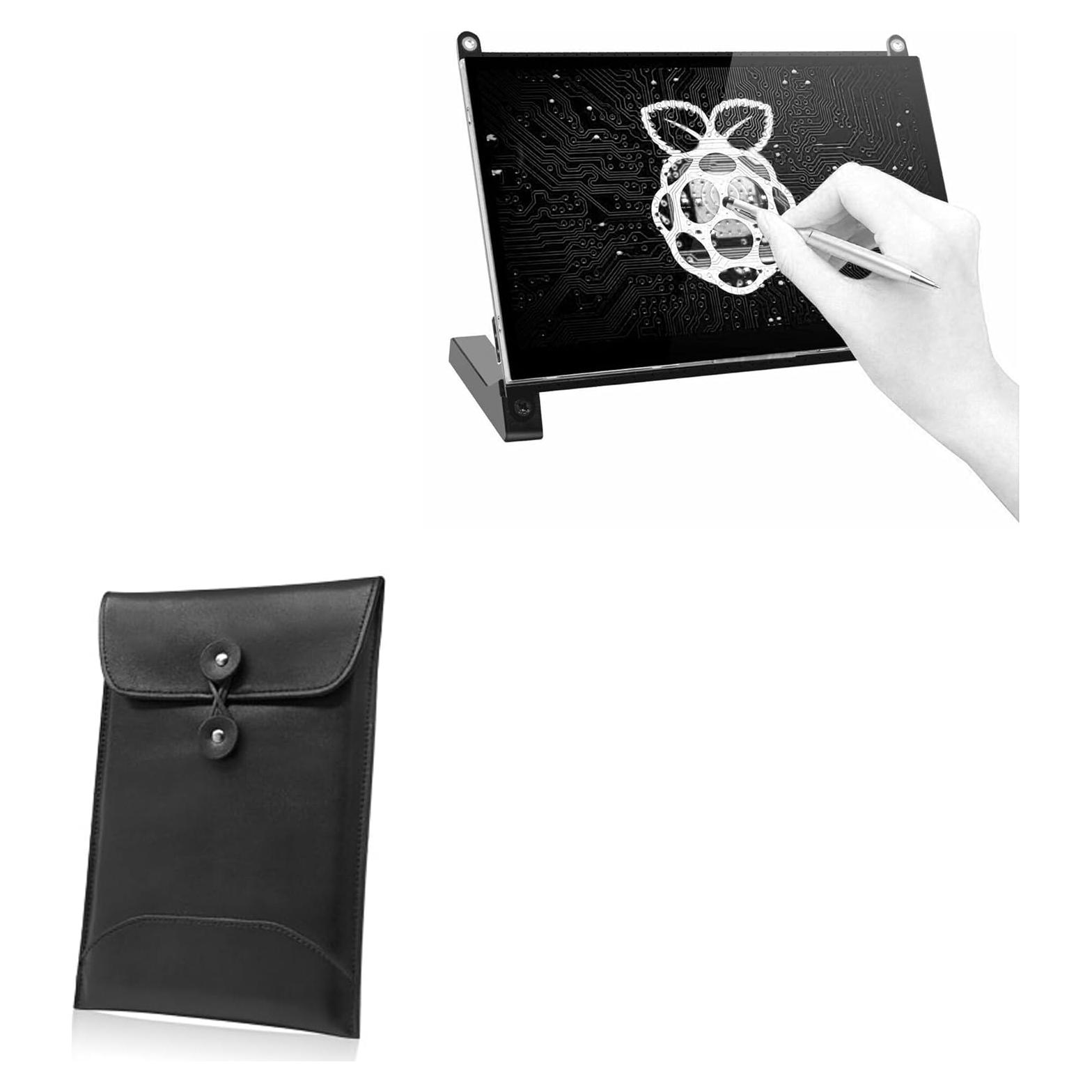 Funda BoxWave Nero Leather para Raspberry Pi 4 Pantalla Táctil 17.78 cm