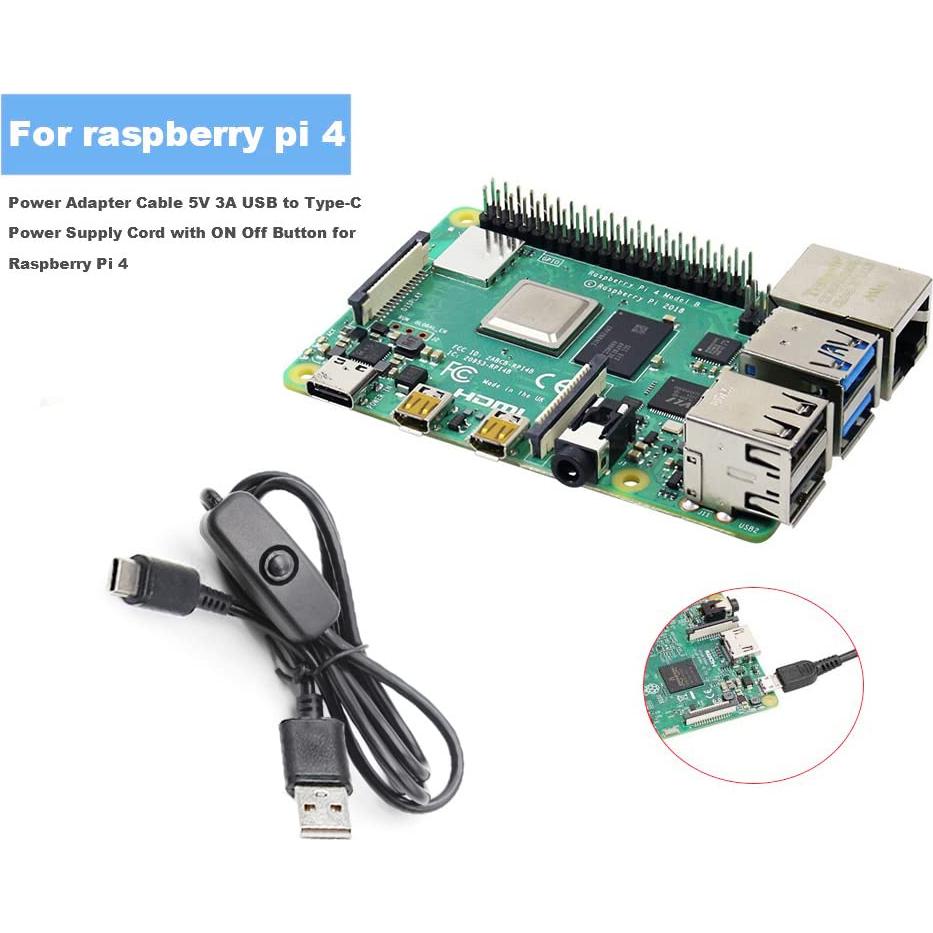Cable de Alimentación USB Tipo C FBHDZVV para Raspberry Pi 4B 5V 3A