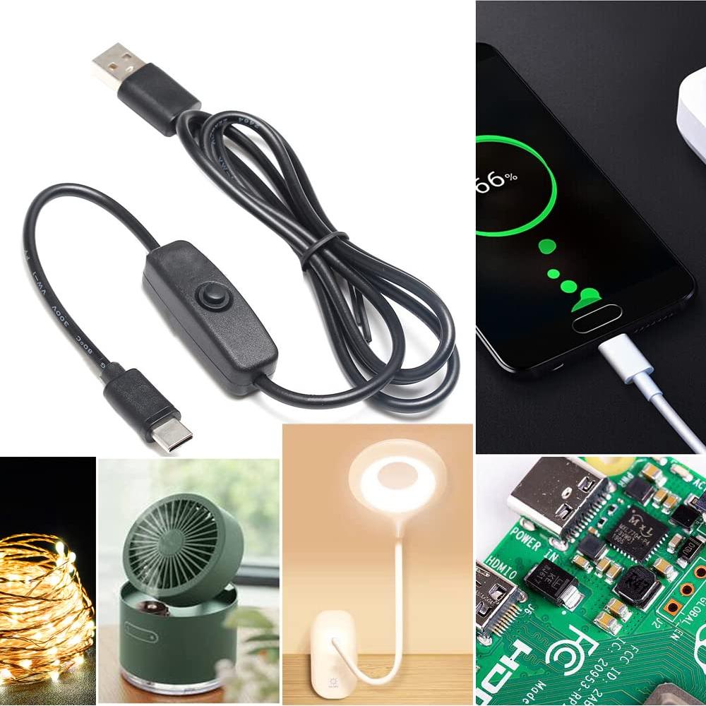 Cable de Alimentación USB Tipo C FBHDZVV para Raspberry Pi 4B 5V 3A