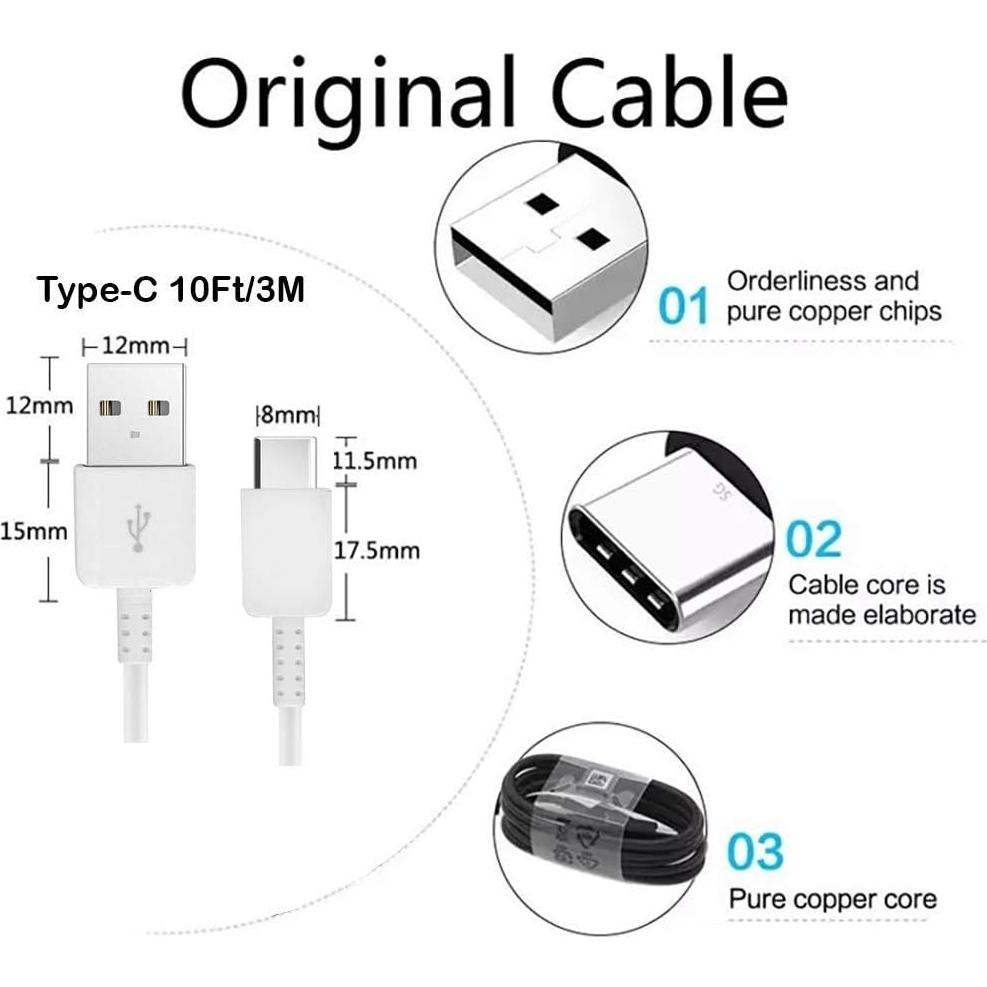 Cable USB-C 3M Works by VOLT PLUS TECH para Raspberry Pi 3
