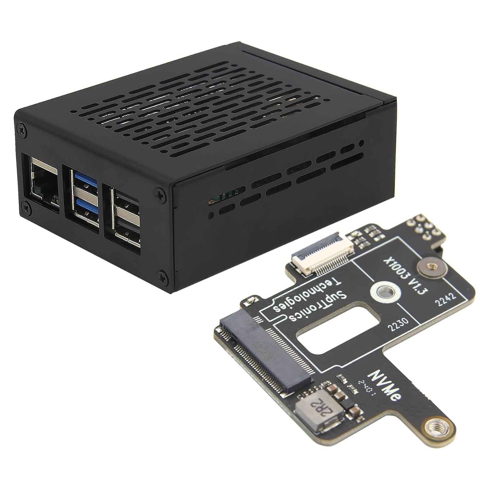 Placa PCIe M.2 NVMe Geekworm X1003 + Caja Metal para Raspberry Pi 5