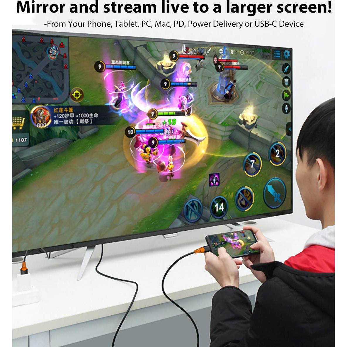 Cable HDMI USB-C 8K/4K Tek Styz 1.8m para Raspberry Pi