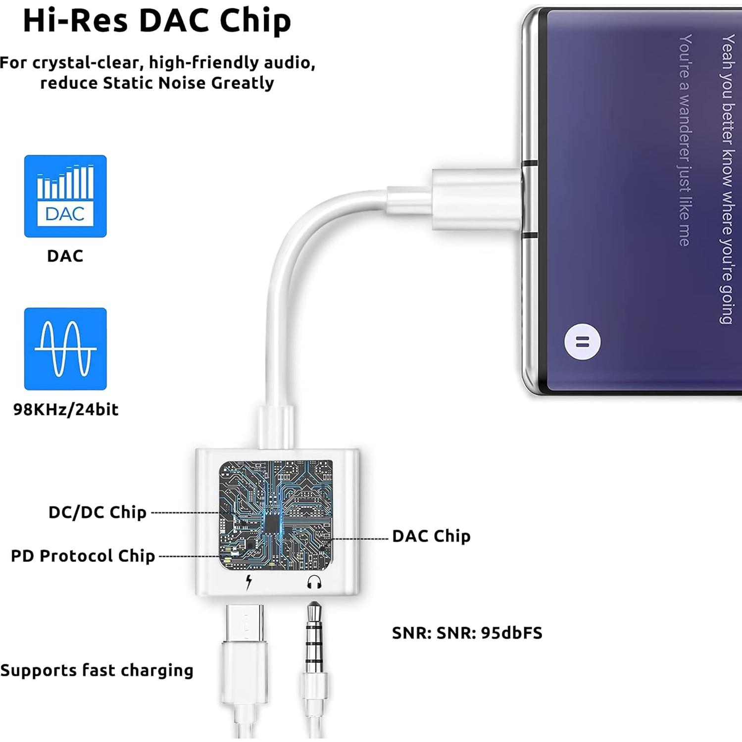 Adaptador USB-C a 3.5mm Volt Plus Tech con Carga Rápida