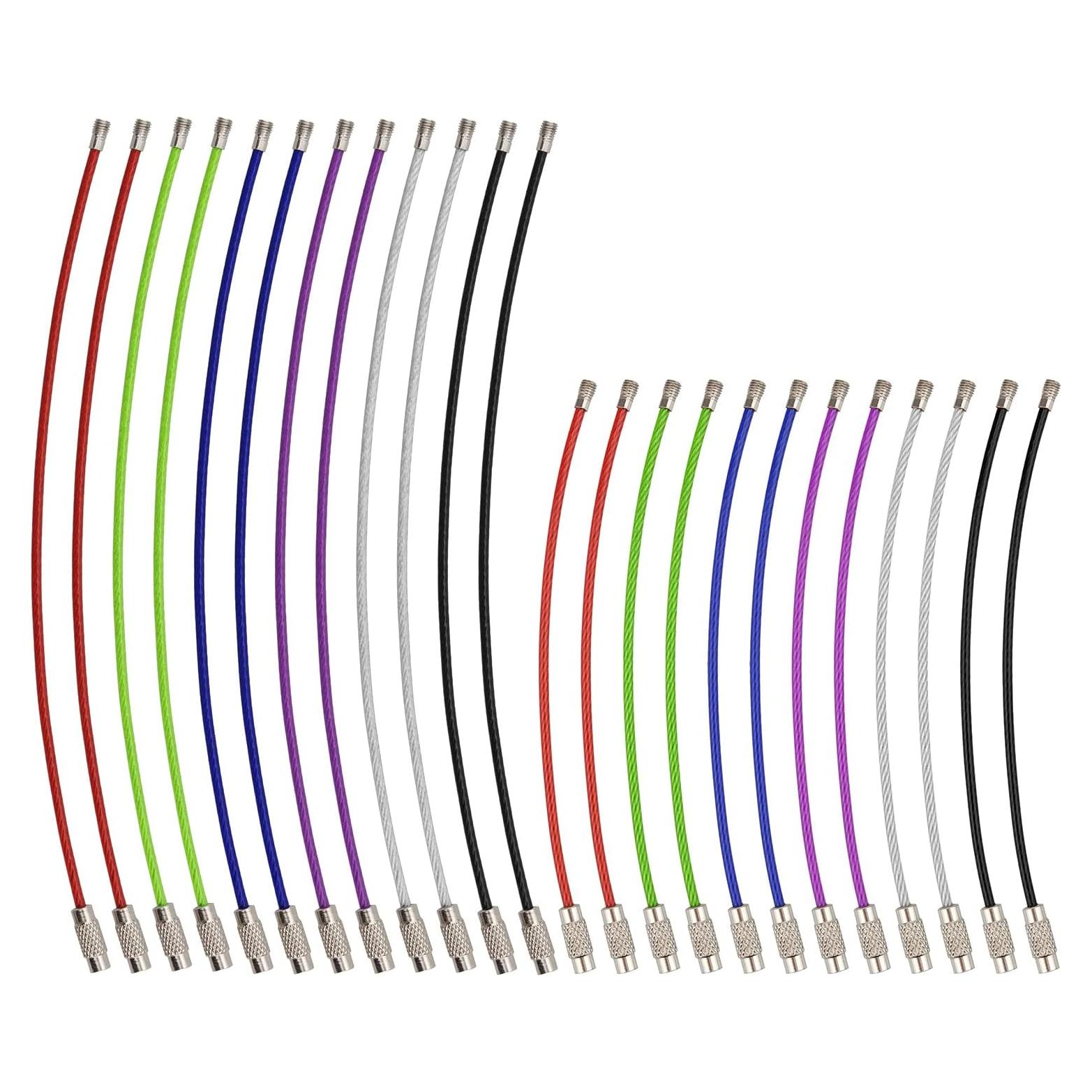 Paquete de 24 Cables de Llaveros de Alambre Wisdompro 11 y 16 cm