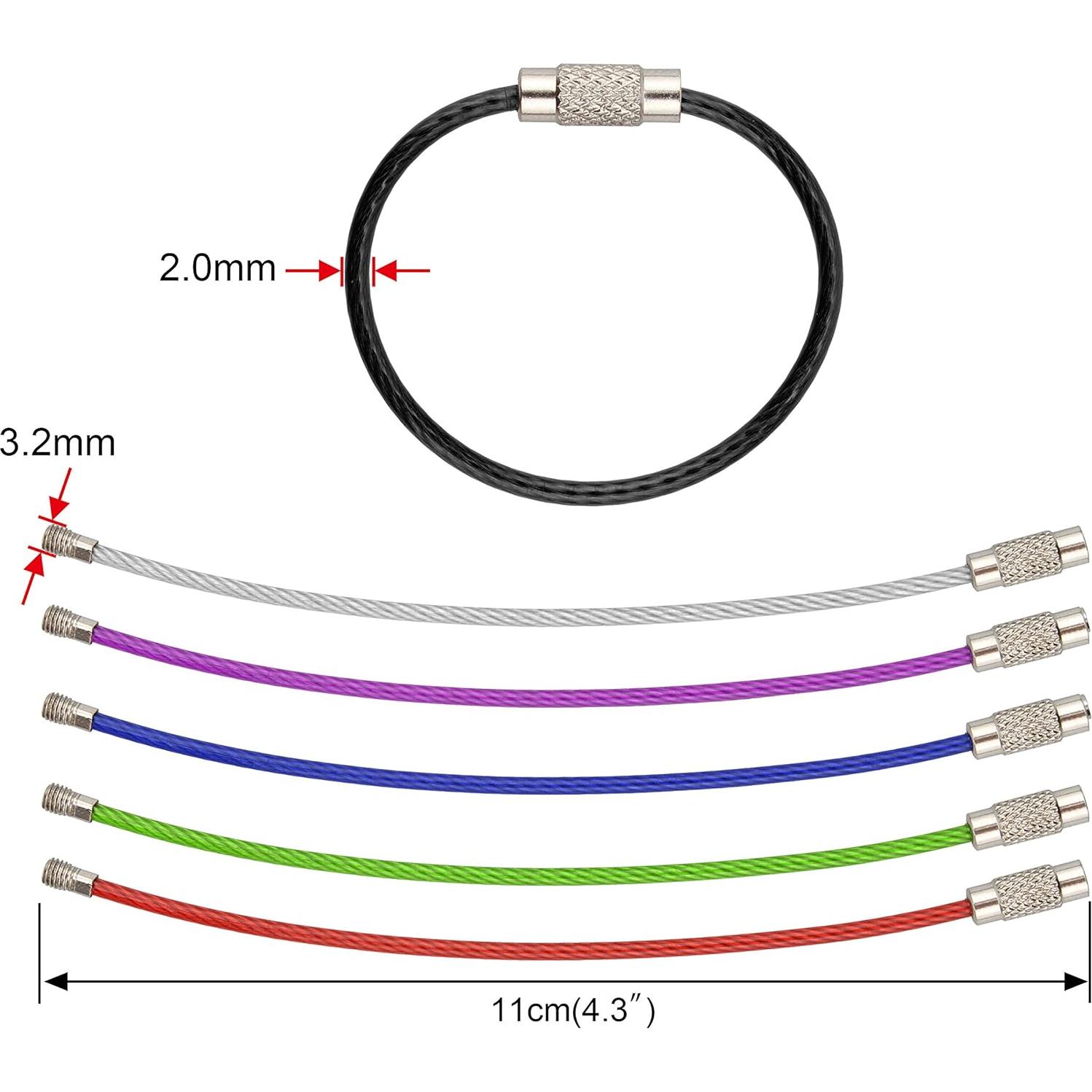 Paquete de 24 Cables de Llaveros de Alambre Wisdompro 11 y 16 cm