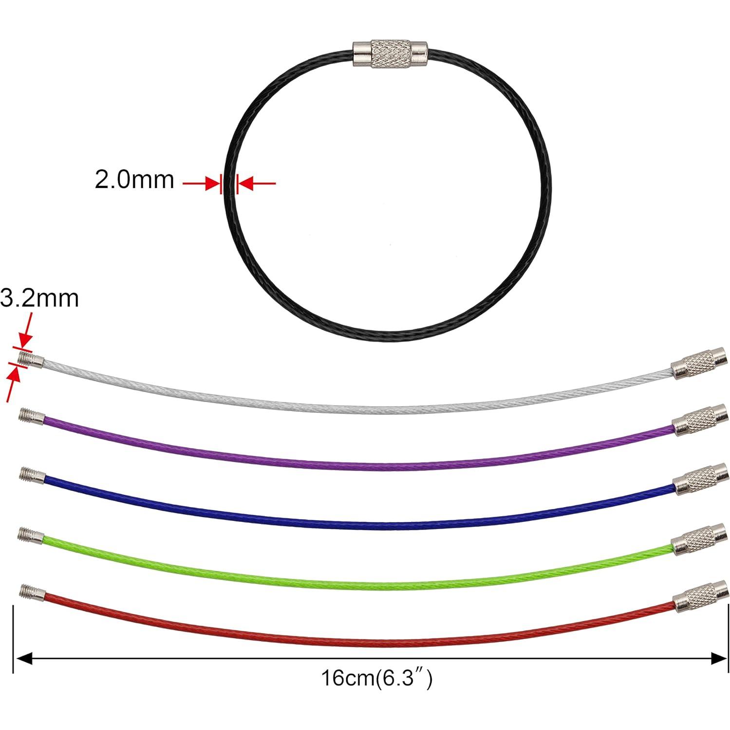Paquete de 24 Cables de Llaveros de Alambre Wisdompro 11 y 16 cm