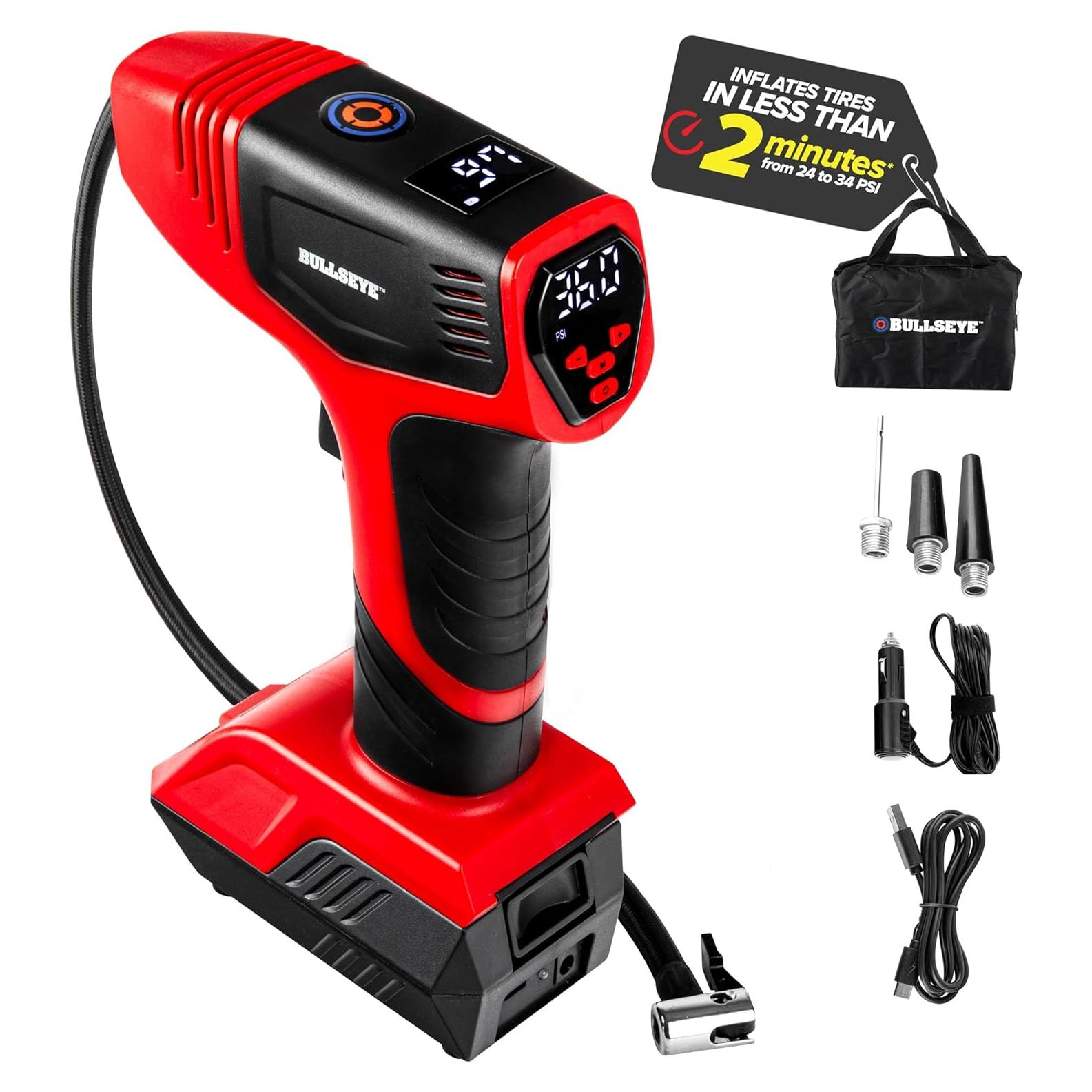 Inflador de Neumáticos BULLSEYE PRO 150 PSI Recargable USB