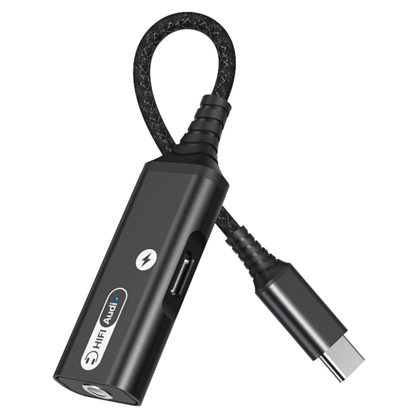 Adaptador USB-C a 3.5mm Tek Styz con Carga Rápida 60W