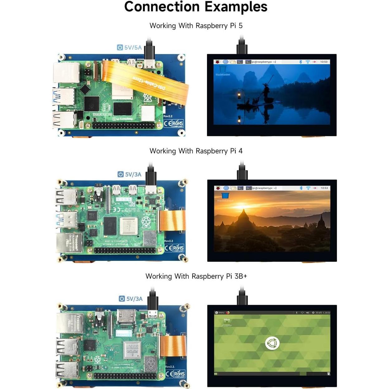 Pantalla Táctil Capacitiva 4.3" Waveshare 800x480 MIPI DSI