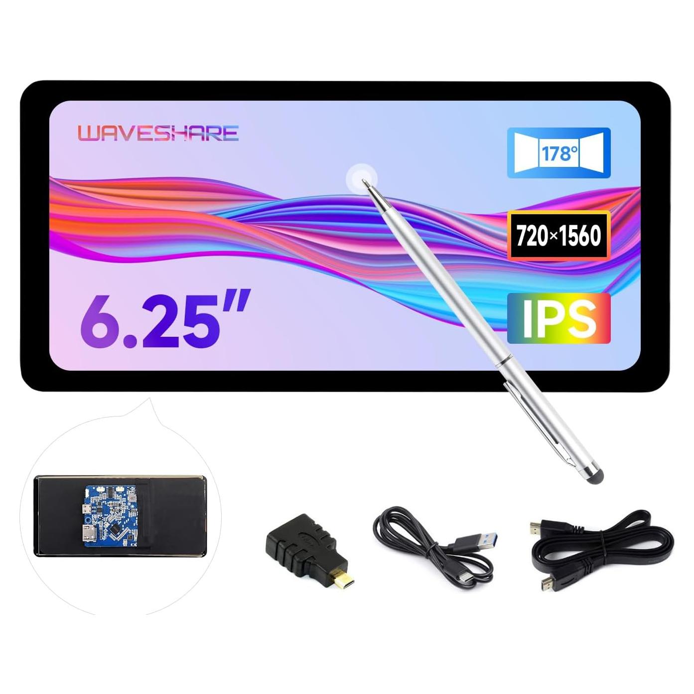 Pantalla Táctil Capacitiva Waveshare 6.25" 720x1560 HDMI
