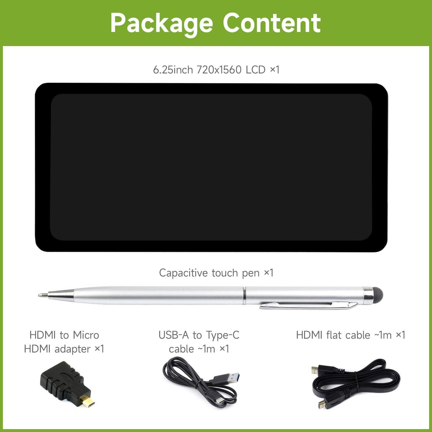 Pantalla Táctil Capacitiva Waveshare 6.25" 720x1560 HDMI