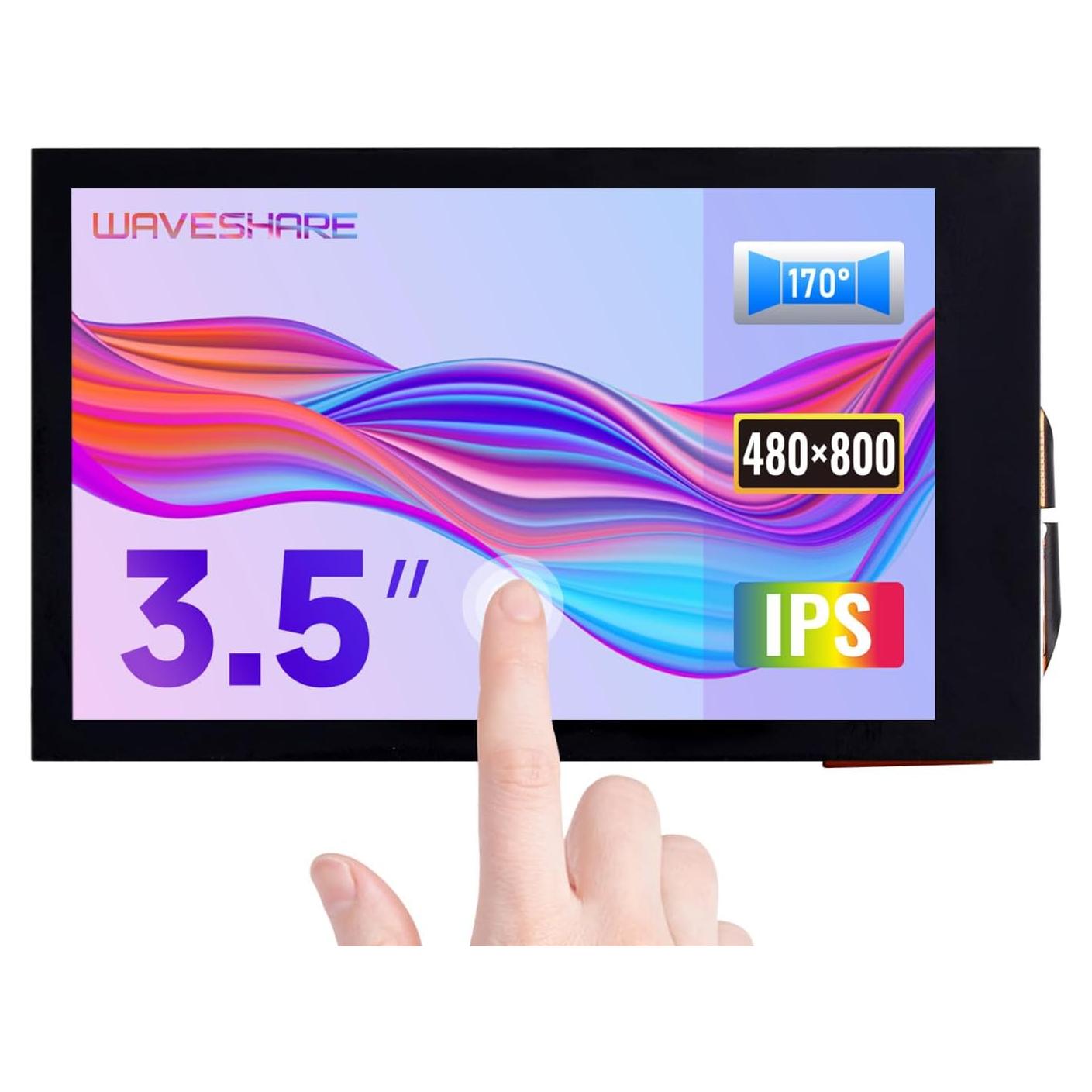 Pantalla LCD táctil Waveshare 3.5" 480x800 para Raspberry Pi