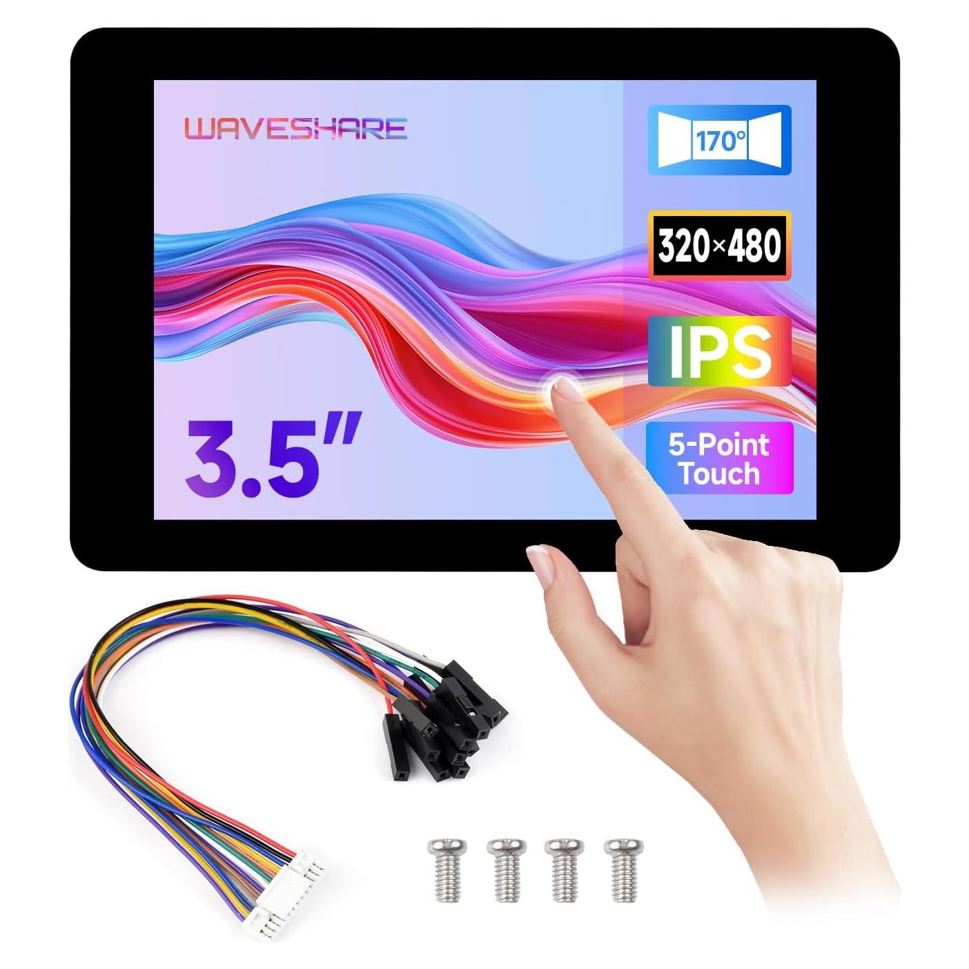 Pantalla Táctil 3.5" Waveshare IPS 320x480 para Raspberry Pi