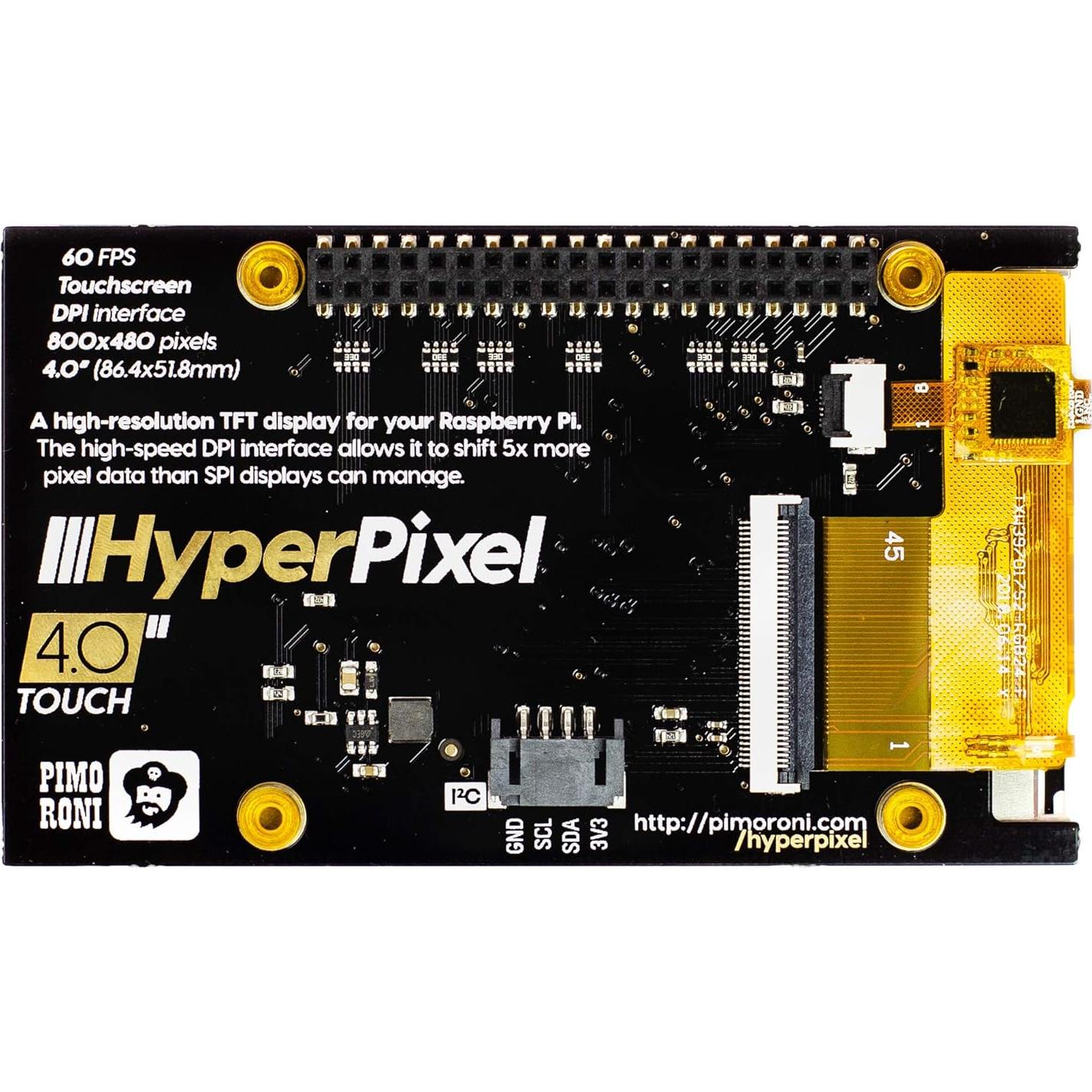 Pantalla Táctil 4" HyperPixel para Raspberry Pi - Alta Resolución