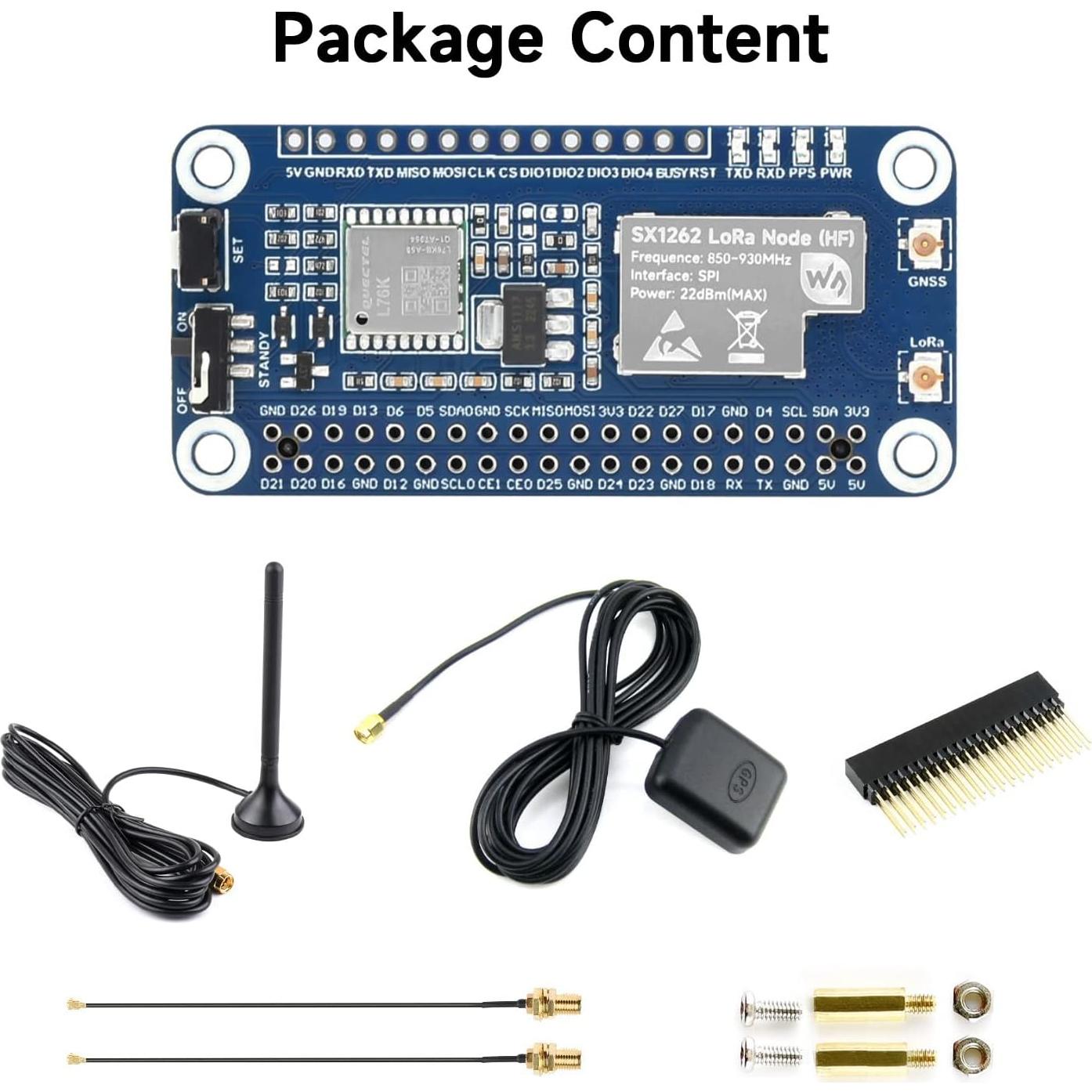 Módulo de expansión LoRaWAN SX1262 Waveshare con GNSS