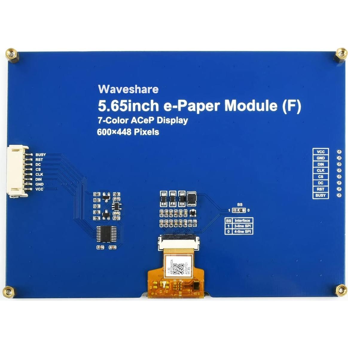 Módulo E-Paper Colorido 5.65" Waveshare para Raspberry Pi