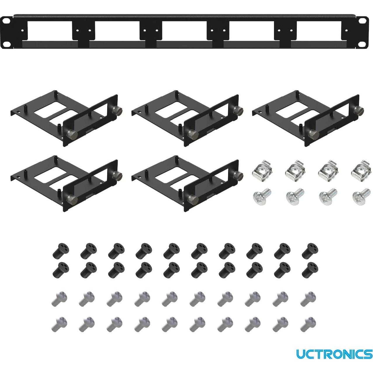 UCTRONICS Rack 19" 1U para 5 Raspberry Pi y 5 SSDs 2.5"