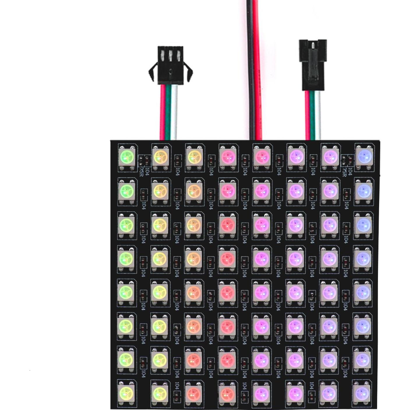 Módulo LED WS2812B RGB 8x8 Píxeles Controlador DC5V