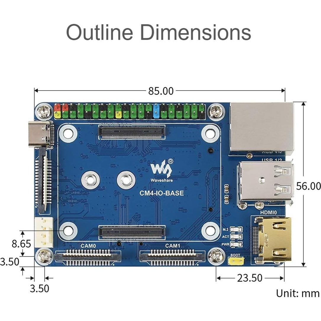 Placa Base Mini Waveshare para Raspberry Pi 4 con GPIO 40 PIN