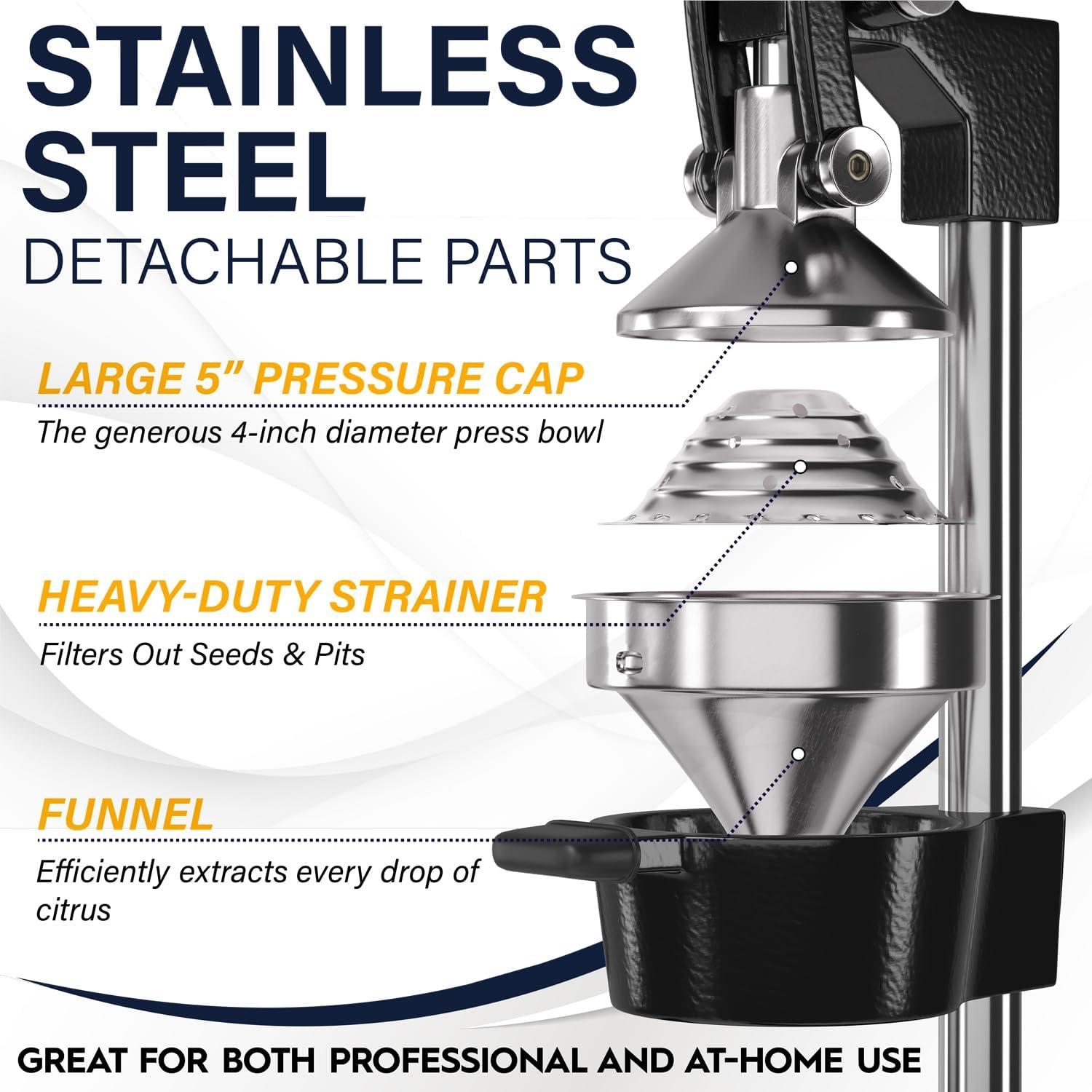 Exprimidor Manual Eurolux de Hierro Fundido 443 ml Negro