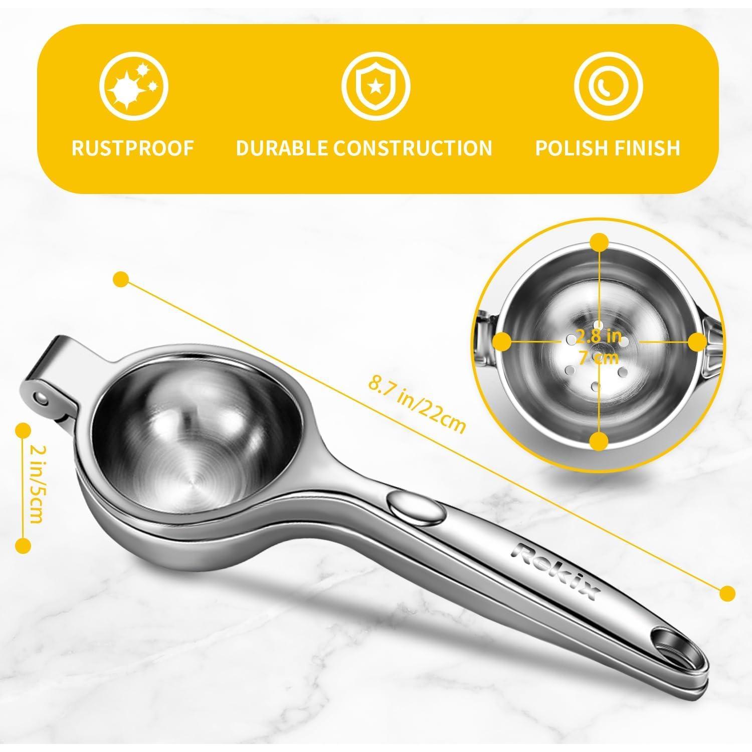 Exprimidor de Limones Rekix, Prensa Manual de Acero Inoxidable