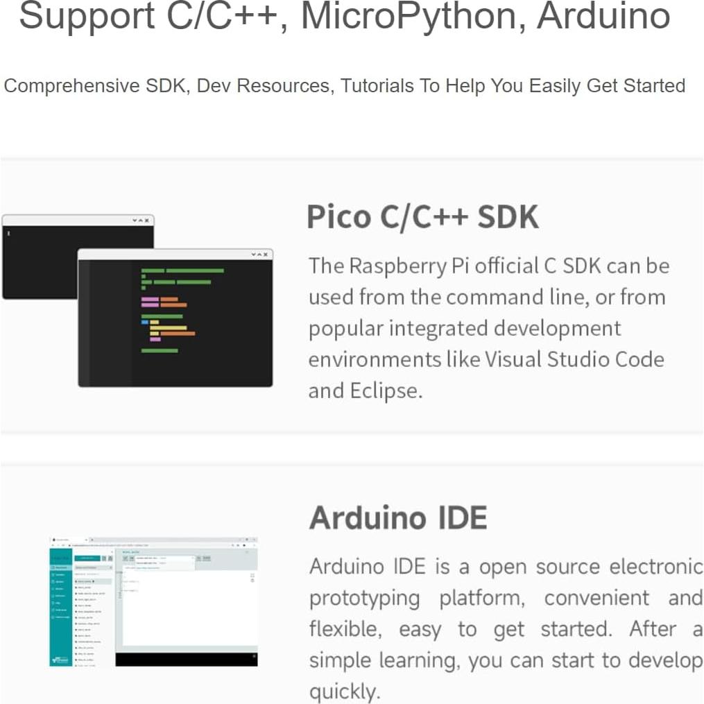 Placa de desarrollo RP2040-BLE Waveshare Bluetooth 5.1