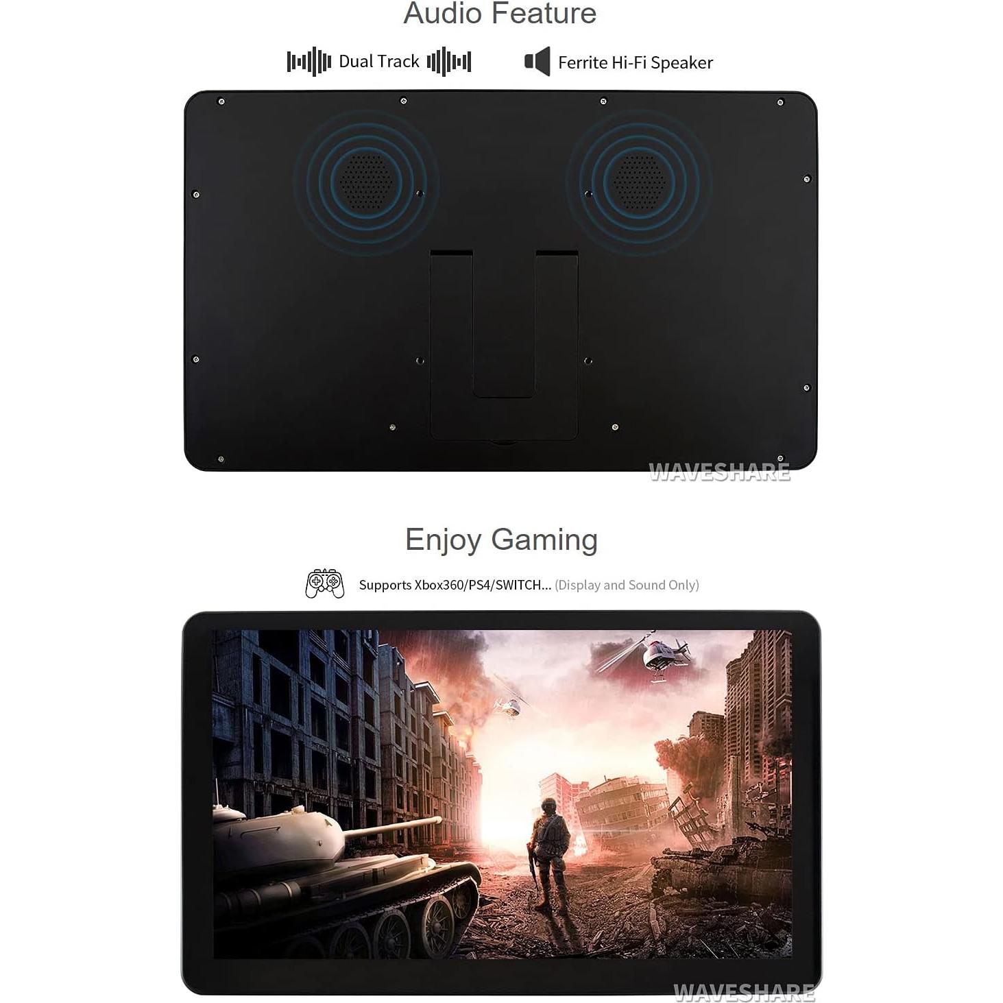 Pantalla LCD Táctil Waveshare 15.6" 1920x1080 HDMI IPS