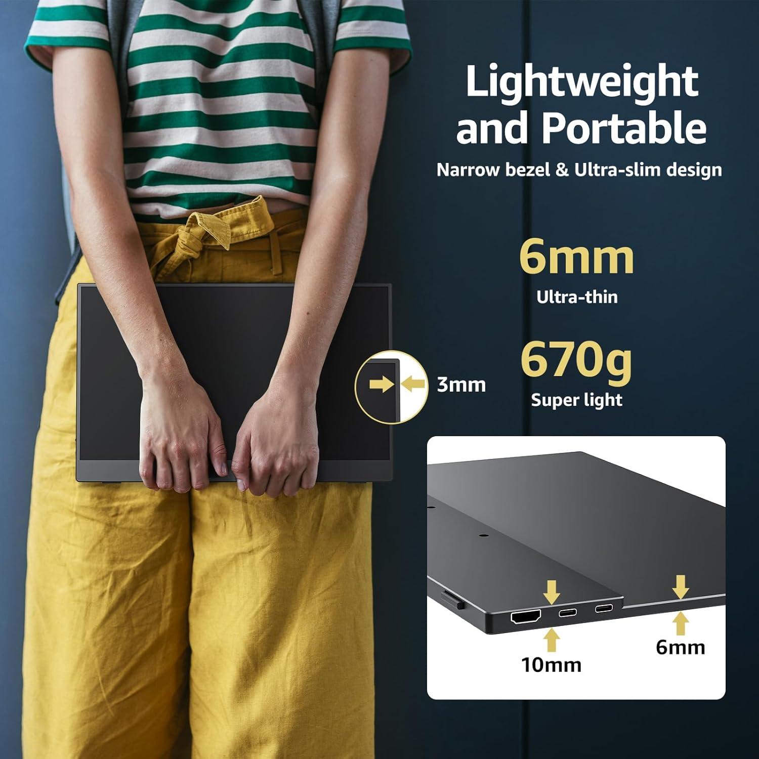 Monitor Portátil Cocopar 15.6" FHD 1080P USB-C HDMI