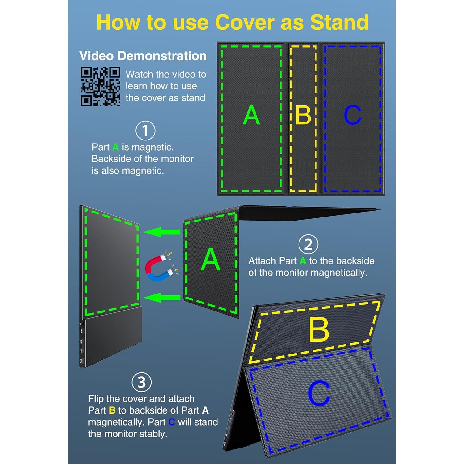 Monitor Portátil Cocopar 15.6" FHD 1080P USB-C HDMI