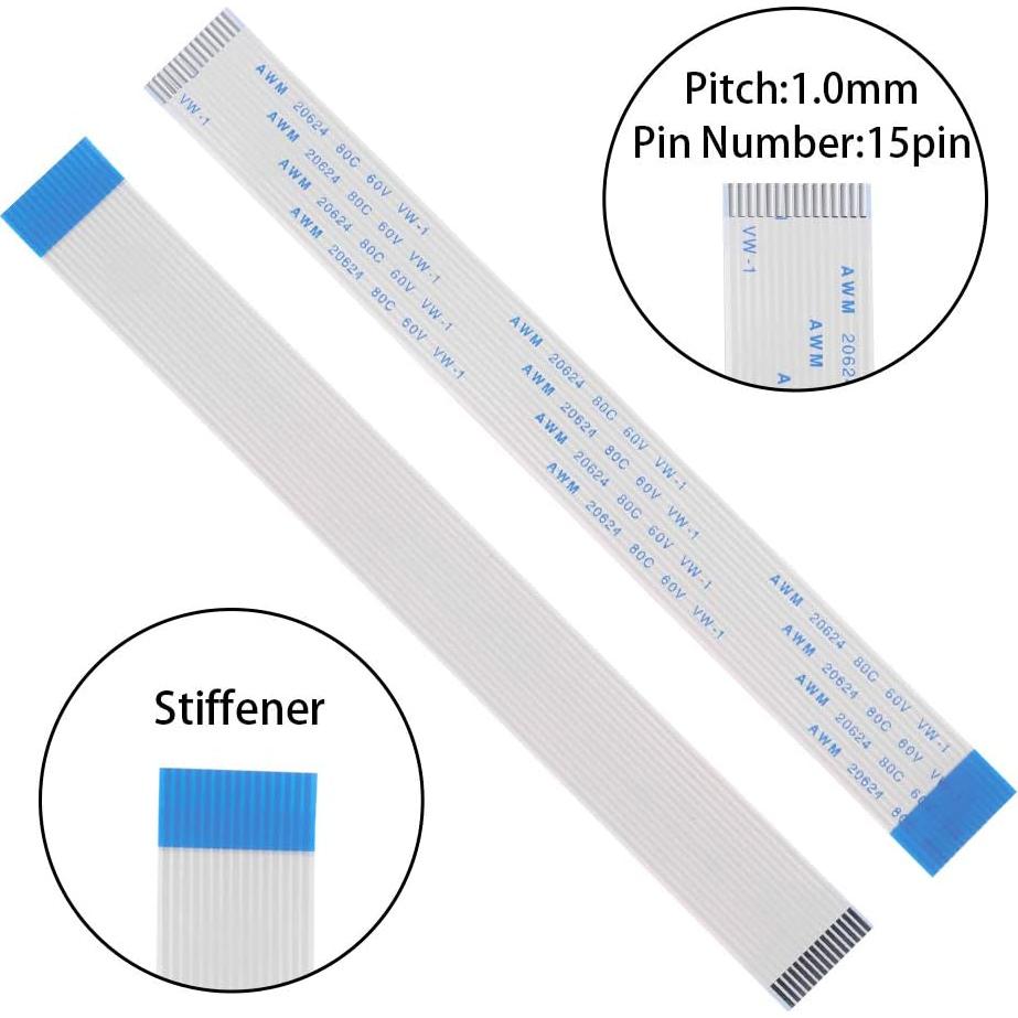 Cable FFC Aokin 200cm 15 Pines para Cámara Raspberry Pi