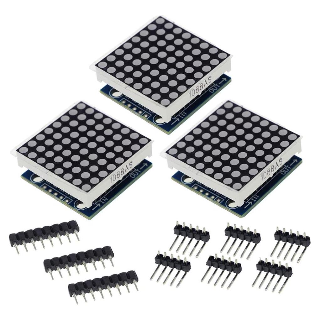Módulo de Pantalla LED 8x8 HiLetgo MAX7219 5V - 3 Piezas