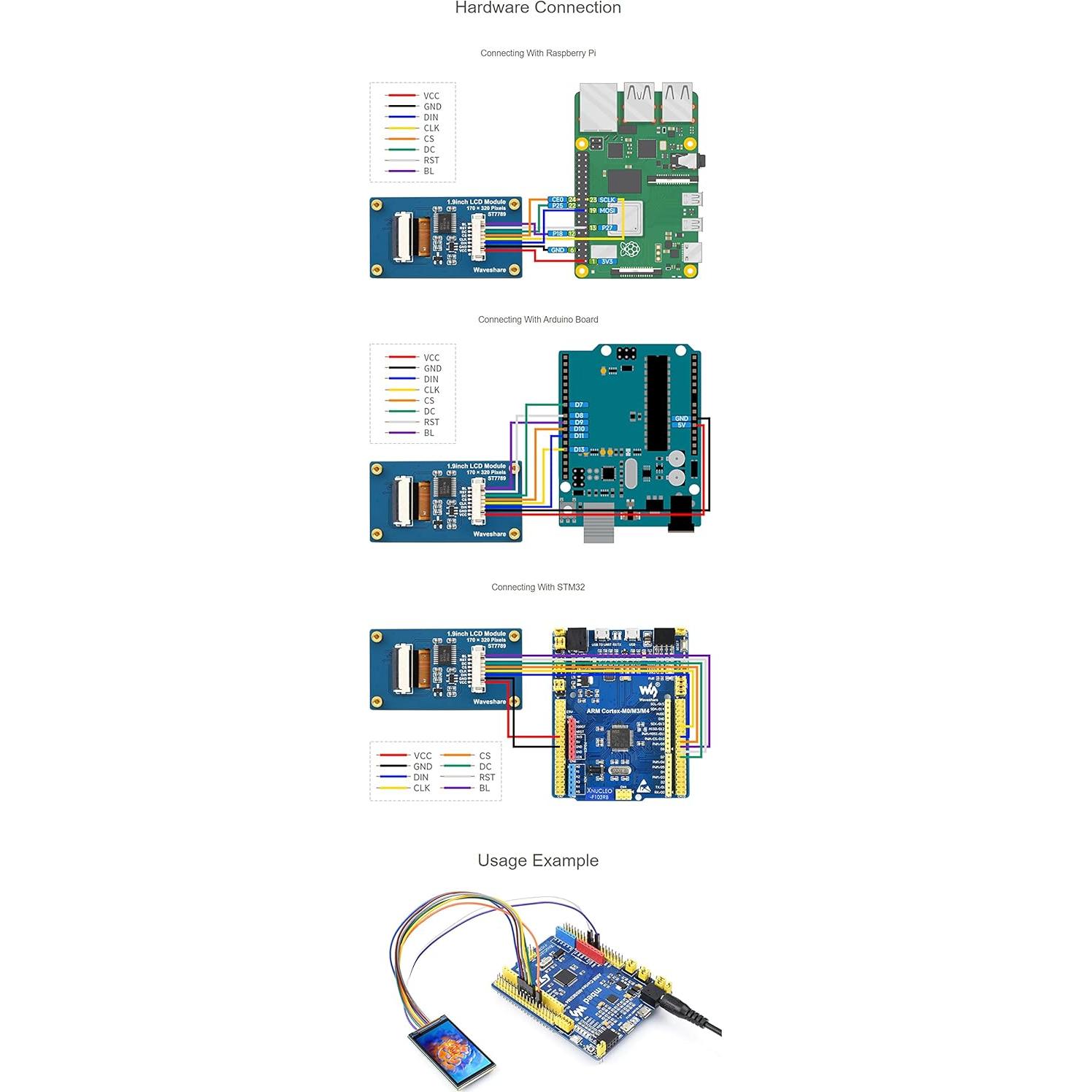 Módulo LCD 1.9" Coolwell ST7789V2 170x320 Colores 262K