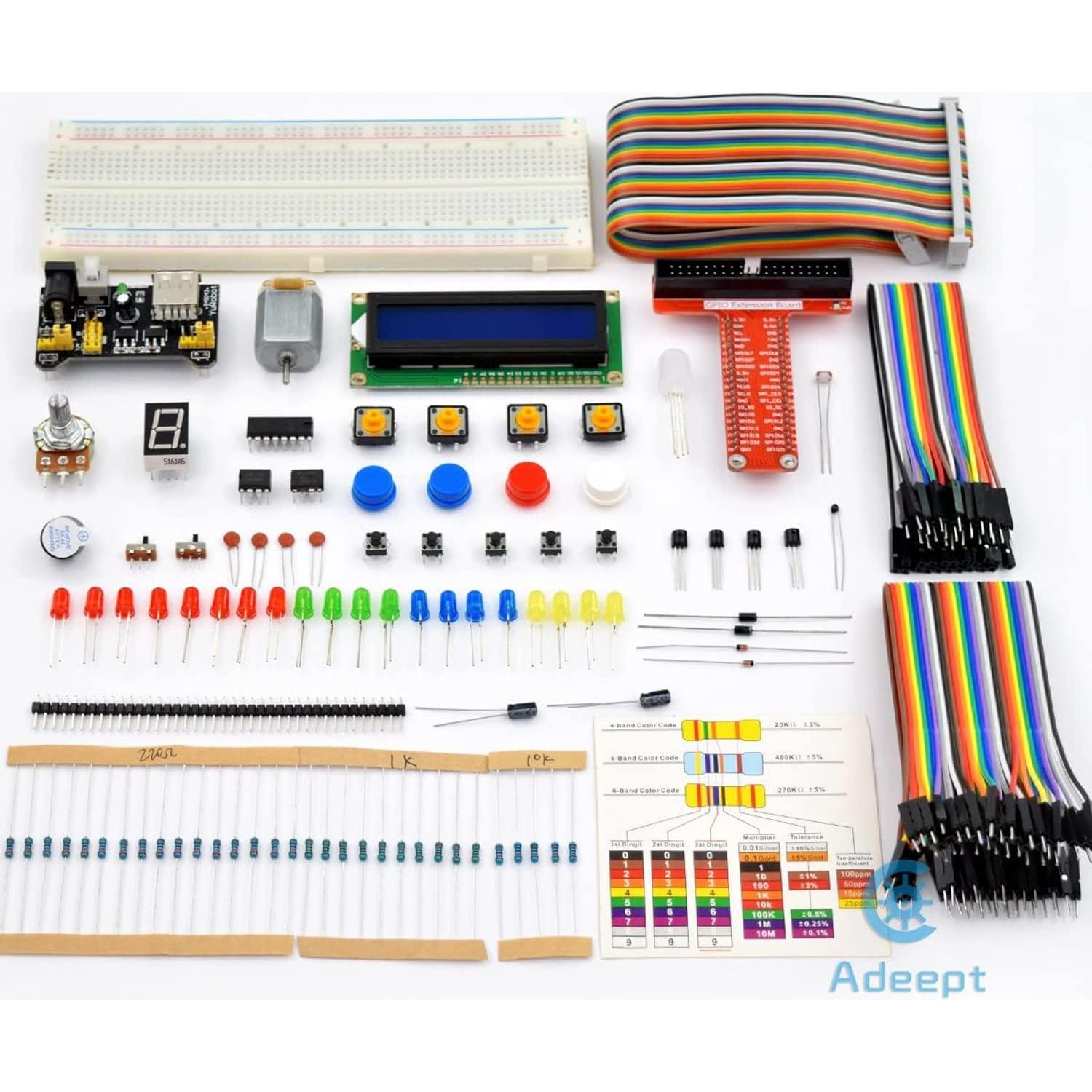 Kit de Inicio Adeept para Raspberry Pi 4/3/2 con LCD1602 y Manual