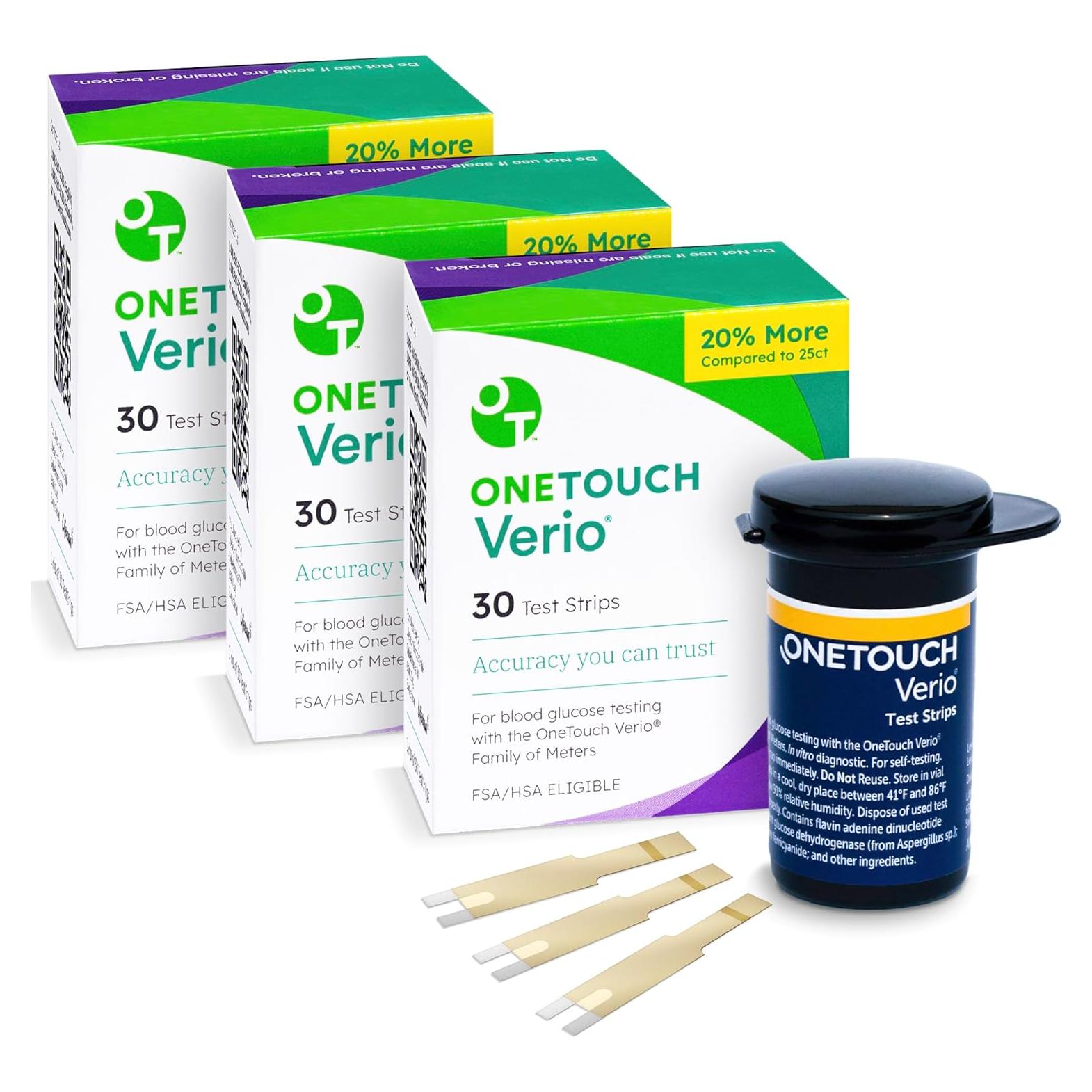 Tiras de Prueba OneTouch Verio - 90 Tiras para Diabetes