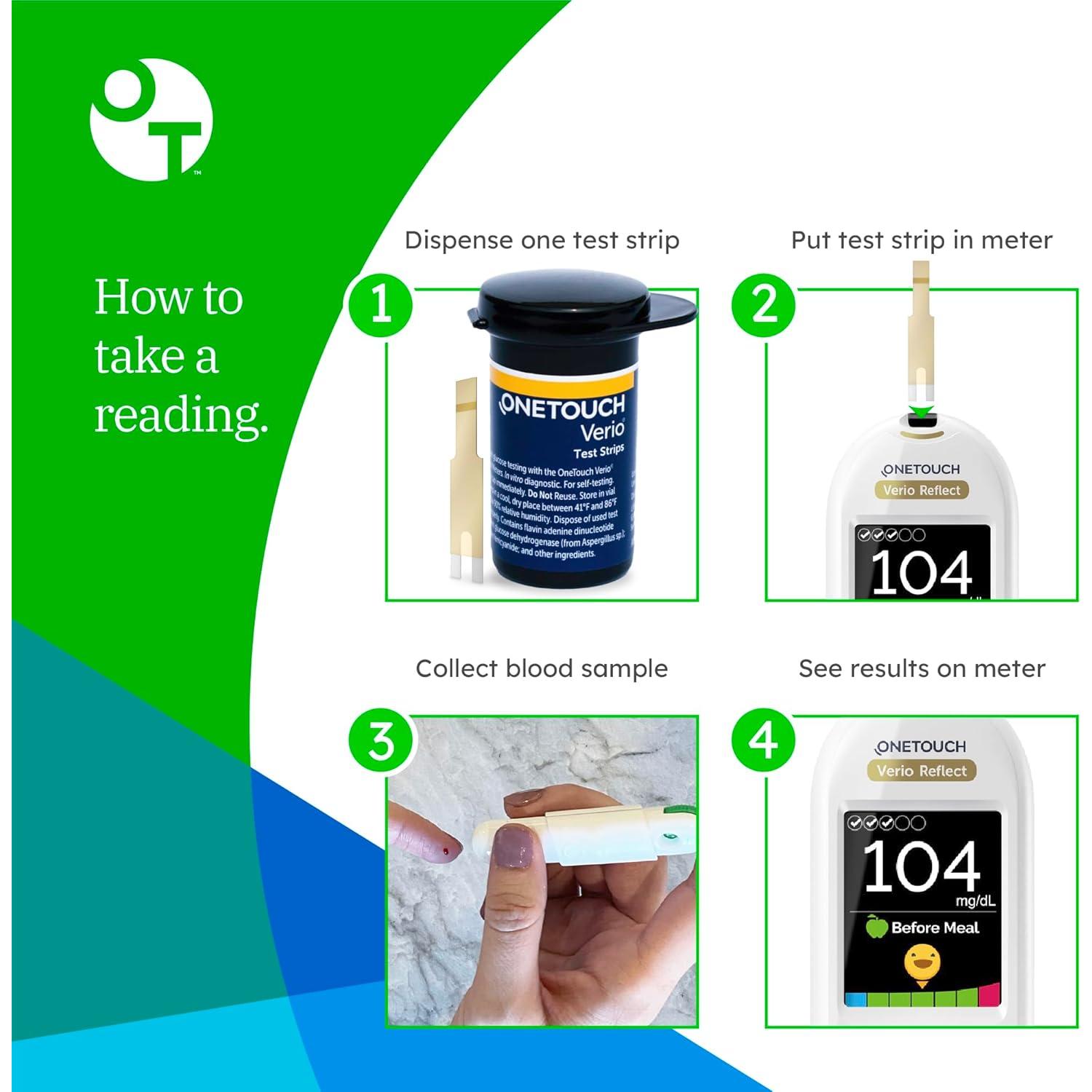 Tiras de Prueba OneTouch Verio - 90 Tiras para Diabetes