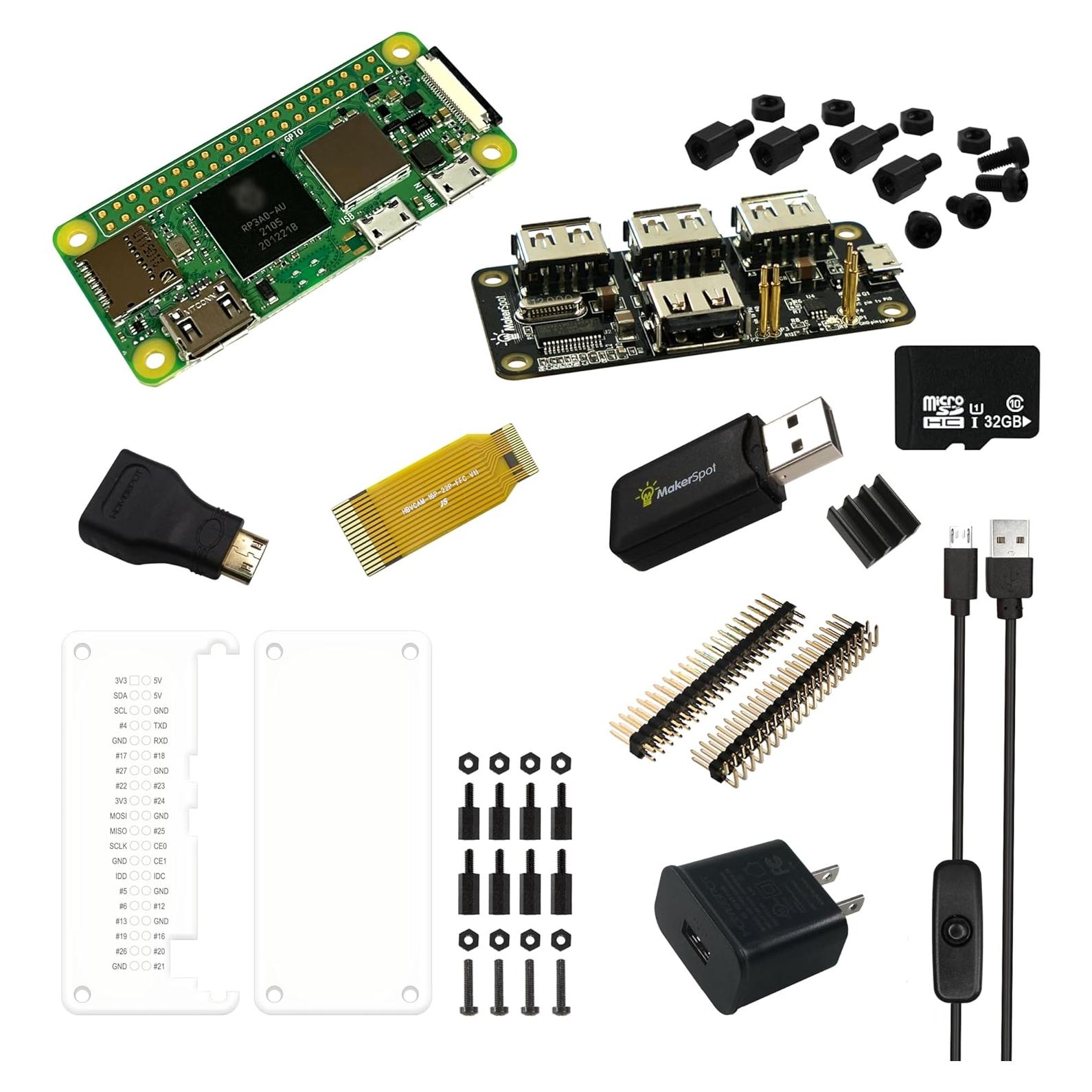 Kit Raspberry Pi Zero 2W MakerSpot con Hub USB y Cargador