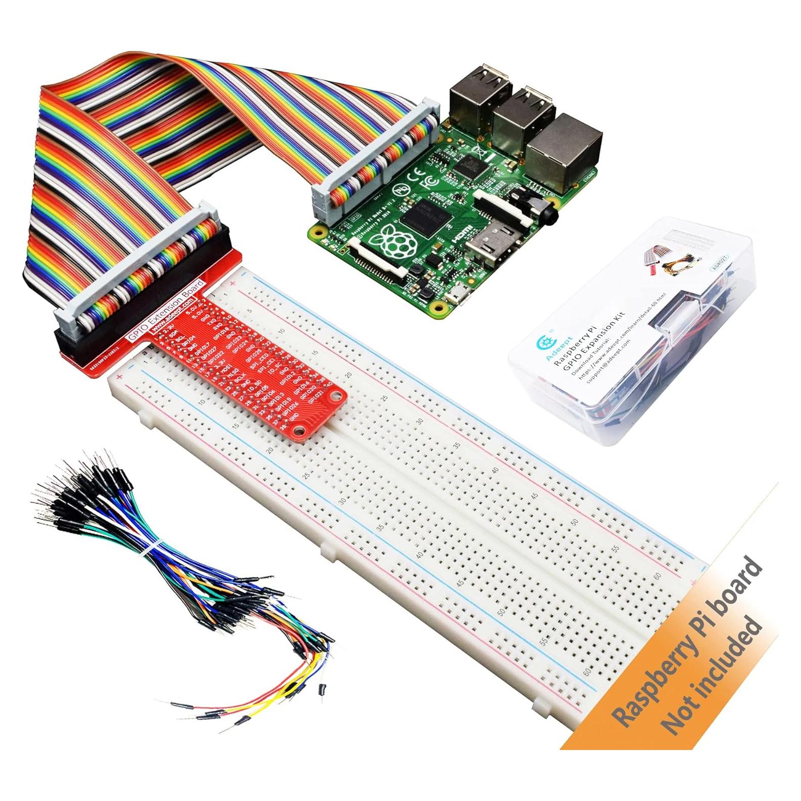 Kit de Expansión GPIO Adeept para Raspberry Pi + Placa de Pruebas
