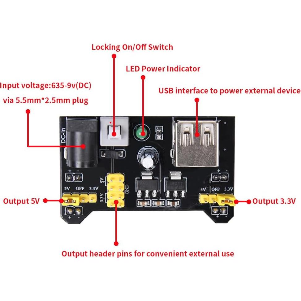 Kit Electrónico Básico REXQualis con 300 Piezas y Protoboard